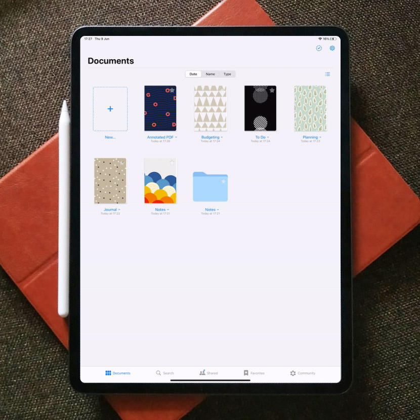 An iPad with GoodNotes App.